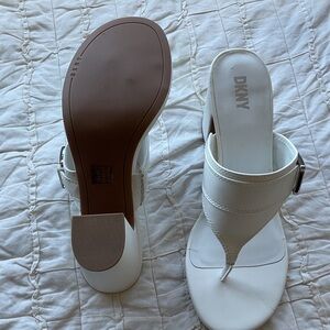 DKNY White Heeled Sandals
